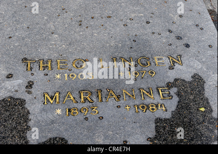 Tomba di Theo Lingen, attore, Wiener Zentralfriedhof, Vienna il cimitero centrale, tomba onorario, Vienna, Austria, Europa Foto Stock