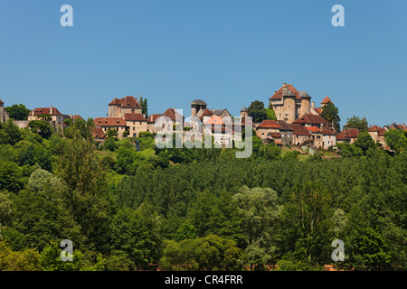 Curemonte, etichettati Les Plus Beaux Villages de France, i più bei villaggi di Francia, Valle della Dordogna, , Francia, Europa Foto Stock