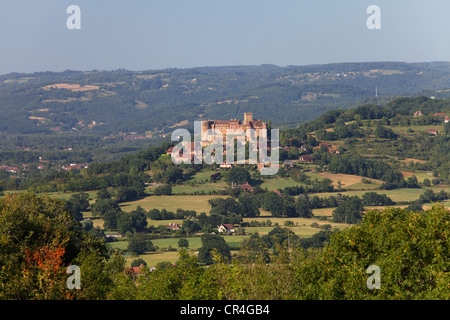 Chateau de Castelnau Bretenoux, Bretenoux, Vallée du Cere valley, Lot, Francia, Europa Foto Stock