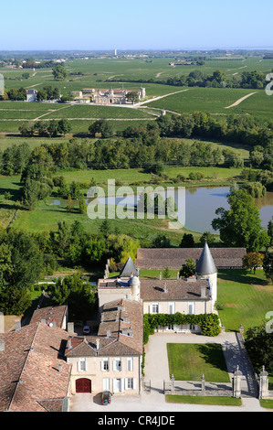 Francia, Gironde, Margaux chateau Lafite Rothschild nella regione di Medoc, Premier Cru Classe e chateau Cos d'Estournel nel Foto Stock