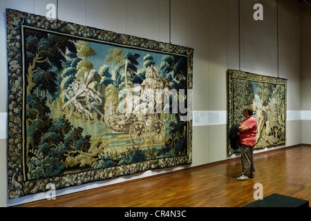 Musée Départemental de la tapisserie, museo della tappezzeria, Aubusson arazzo lavoro, patrimonio mondiale dell UNESCO, Aubusson, Creuse, Francia Foto Stock