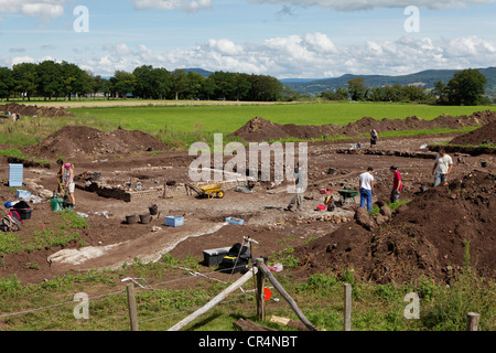 La Gallia oppidum di Corent, sito archeologico, Puy de Dome, Francia, Europa Foto Stock