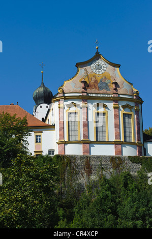 La chiesa del monastero, Baumburg Abbey, Altenmarkt an der Alz, Alta Baviera, Baviera, Germania, Europa PublicGround Foto Stock