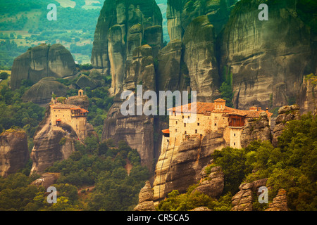 Roussanou Monastero di Meteora monasteri nella regione di Trikala, Grecia. Foto Stock