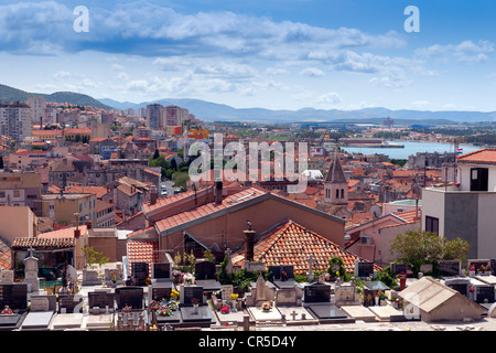 Sebenico croazia, panoramica del paese Foto Stock