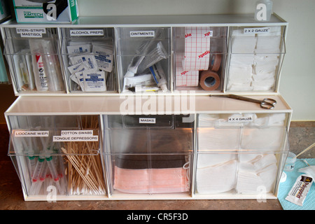Miami Beach Florida, Mount Mt. Sinai Medical Center,centro,ospedale,assistenza sanitaria,sala esame medico,garza,tamponi,unguenti,neurologo, Foto Stock
