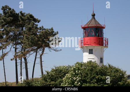 Faro sulla penisola di Gellen vicino a Neuendorf, Hiddensee, Meclemburgo-Pomerania, Mar Baltico, Germania, Europa Foto Stock