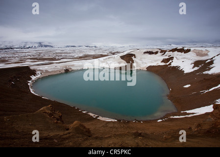 Il cratere Víti, Krafla sistema vulcanico, Myvatn, Islanda, Europa Foto Stock