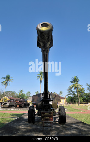 Pistola da Guerra del Vietnam, 122 mm di artiglieria del Vietnamita esercito di liberazione, la tonalità, il Vietnam Asia Foto Stock