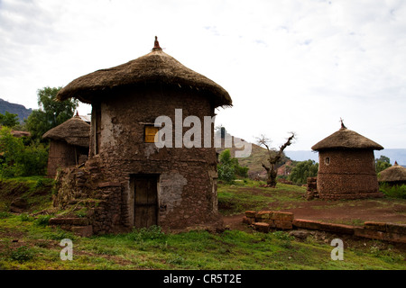 Capanne tradizionali, Lalibela, Etiopia, Africa Foto Stock