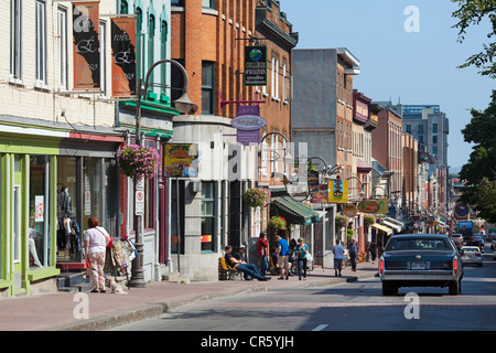 Canada, Québec, Provincia di Quebec City, Saint Jean Baptiste distretto, Rue Saint Jean e i suoi negozi Foto Stock