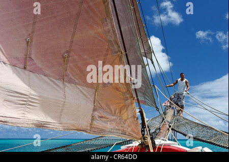 Maurizio Costa Nordovest Pamplemousses District Trou aux Biches Isla Mauricia barca a vela shooner spagnolo di 32 metri costruito Foto Stock