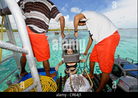Maurizio, Costa Orientale, Flacq District, Belle Mare, deep sea diving fuori del Palmar Beach Foto Stock