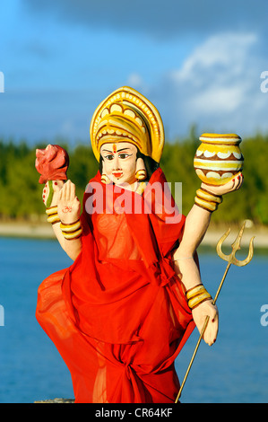 Maurizio Costa nordovest, Pamplemousses distretto, Mont Choisy, divinità Indù sulla spiaggia, Hanuman, dio del vento, in grado di Foto Stock