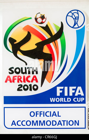 Sud Africa, provincia di Gauteng, Johannesburg, logo FIFA per l'hotel ufficiali 2010 della Coppa del Mondo di Calcio Foto Stock
