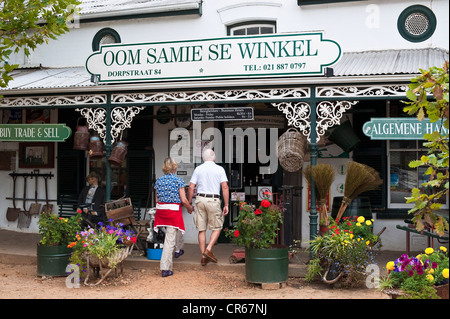 Sud Africa, Western Cape, sulla strada del vino, Stellenbosch, vecchio Sam boutique (Oom Samie se Winkel) Foto Stock