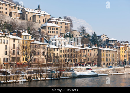 Francia, Isere, Grenoble, Saint Laurent Distretto in inverno Foto Stock