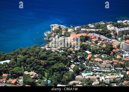 Vista superiore al di sopra di Cap d'Ail vicino a Monaco Foto Stock