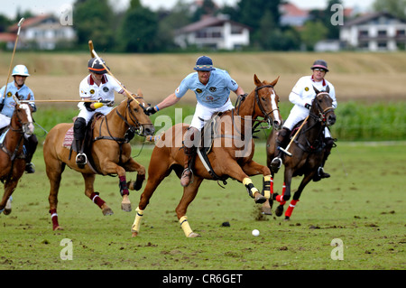 Giocatori di polo in lotta per la sfera di polo, Principe Philipp Konstantin zu Stolberg-Wernigerode, Hacker-Pschorr team Foto Stock