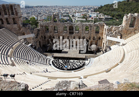 Il Teatro di Dioniso, Acropoli di Atene, Grecia Foto Stock