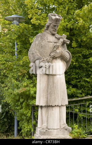 Giovanni di Nepomuk, circa 1350 - 20.3.1393, sacerdote e martire ceco, santo, statua di Ebermannstadt, Svizzera francone, Germania, Foto Stock