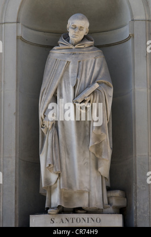 Antonio di Padova, 15.8.1195 - 13. 6.1231, Frate portoghese, san, statua, lunghezza intera, Galleria degli Uffizi, Firenze, Italia, Foto Stock