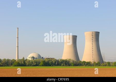 Grafenrheinfeld Centrale Nucleare, fuori servizio, Grafenrheinfeld, bassa Franconia, Franconia, Baviera, Germania, Europa Foto Stock