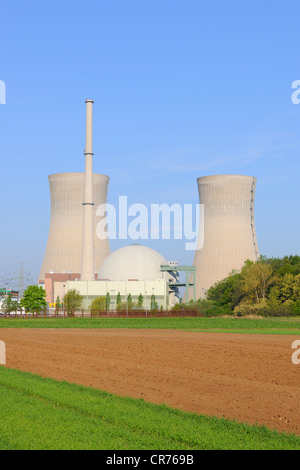 Grafenrheinfeld Centrale Nucleare, fuori servizio, Grafenrheinfeld, bassa Franconia, Franconia, Baviera, Germania, Europa Foto Stock