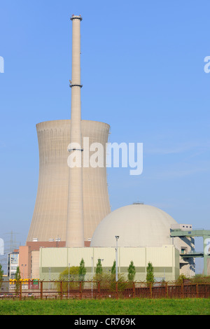 Grafenrheinfeld Centrale Nucleare, fuori servizio, Grafenrheinfeld, bassa Franconia, Franconia, Baviera, Germania, Europa Foto Stock