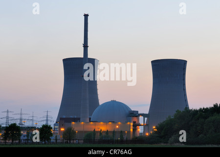 Grafenrheinfeld Centrale Nucleare, fuori servizio, Grafenrheinfeld, bassa Franconia, Franconia, Baviera, Germania, Europa Foto Stock