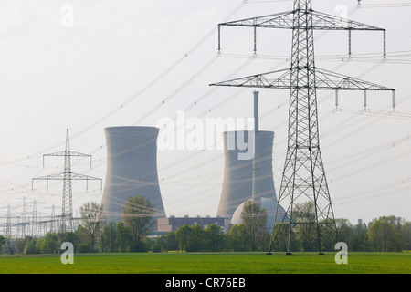 Centrale nucleare di Grafenrheinfeld, fuori servizio, Grafenrheinfeld, bassa Franconia, Franconia, Baviera, Germania, Europa Foto Stock