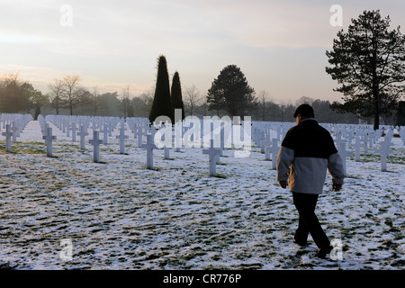 Francia, Calvados, Colleville sur Mer, lo sbarco in Normandia Beach, la spiaggia di Omaha, Cimitero Americano Foto Stock