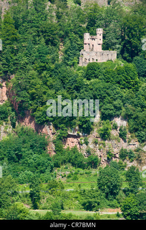 Schadeck Castello, Neckarsteinach, Neckar Valley-Odenwald natura park, Hesse, Germania, Europa Foto Stock