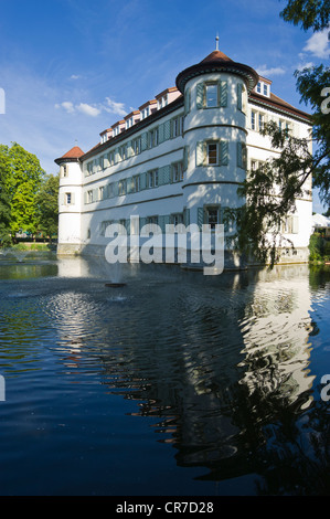 Wasserschloss Bad Rappenau moated castle, Bad Rappenau, Neckartal, Baden-Wuerttemberg, Germania, Europa Foto Stock