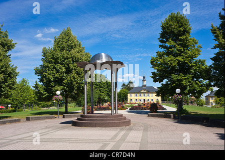 Parco salina con il Monopteros tempio rotondo e soluzione salina Edificio per uffici, bagno Rappenau, Neckar, Baden-Wuerttemberg Foto Stock