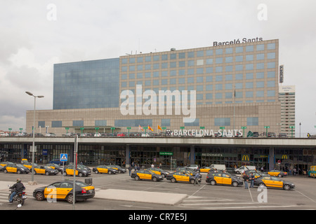 Estacio Barcelona-Sants centrale, la stazione ferroviaria centrale di Barcellona, in Catalogna, Spagna, Europa Foto Stock
