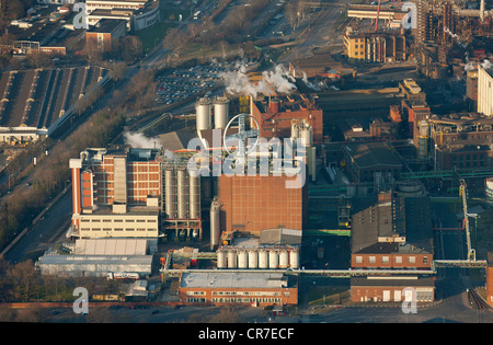 Vista aerea, Hohenbudberg Bayer Pianta, Bayer AG, Bayer impianto Krefeld-Uerdingen, Krefeld, zona della Ruhr, Renania settentrionale-Vestfalia Foto Stock