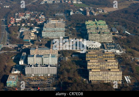 Vista aerea, strofinare, Università della Ruhr di Bochum, con Audimax auditorium, Bochum, la zona della Ruhr, Renania settentrionale-Vestfalia, Germania, Europa Foto Stock
