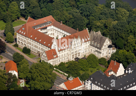 Vista aerea, Alte Regierung, ex palazzo del governo, Minden, Minden-Luebbecke, Renania settentrionale-Vestfalia, Germania, Europa Foto Stock