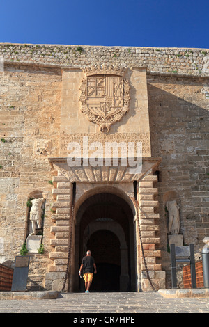 Isole Baleari Spagna, Ibiza, Ibiza città vecchia (sito UNESCO), Dalt Vila Foto Stock