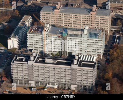 Vista aerea, Uni-Tech centro-anteriore, Technologiezentrum Ruhr, centro, ma-edificio della Facoltà di Medicina di schiena, Bochum Foto Stock