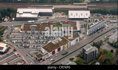 Vista aerea, Suedring-Center, centro shopping e la stazione centrale, Bottrop, la zona della Ruhr, Renania settentrionale-Vestfalia, Germania, Europa Foto Stock