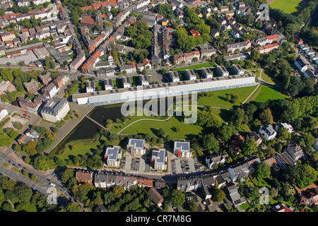 Vista aerea, il clima e il parco della scienza di insediamento, Gelsenkirchen, zona della Ruhr, Renania settentrionale-Vestfalia, Germania, Europa Foto Stock