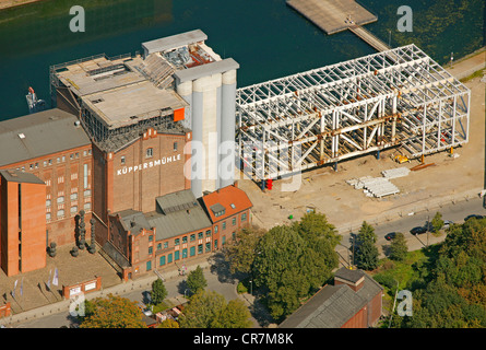 Vista aerea, Kueppersmuehle Museo di Arte Moderna, Duisburg, la zona della Ruhr, Renania settentrionale-Vestfalia, Germania, Europa Foto Stock