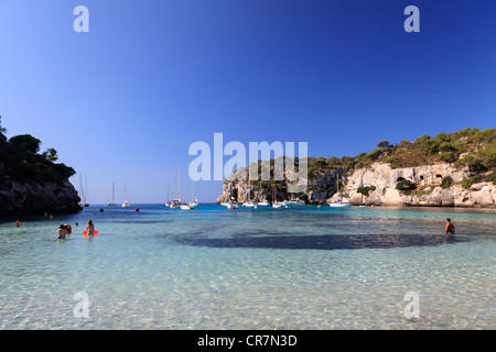 Isole Baleari Spagna, Cala Macarella Beach Foto Stock