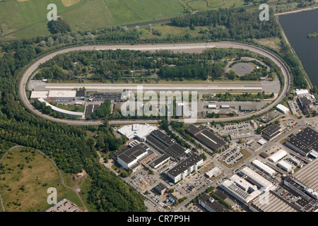 Vista aerea, treno di VW, Volkswagen Plant, fabbrica VW, Autostadt visitatore attrazione, Wolfsburg, Bassa Sassonia, Germania, Europa Foto Stock