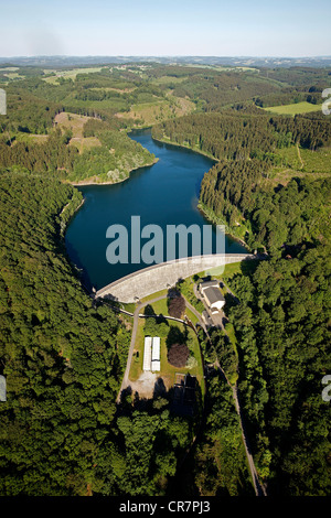 Vista aerea, Ennepetal Dam e la parete della diga, Ennepetal, Bergisches Land, Renania settentrionale-Vestfalia, Germania, Europa Foto Stock
