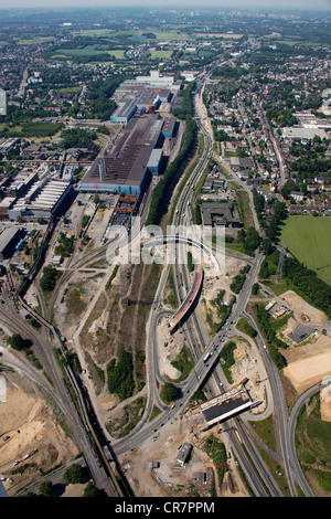 Vista aerea, autostrada A40, la ricostruzione dell'autostrada B1, area dell'Donetsk-Ring, Stahlhausen uscita autostradale, Bochum Foto Stock