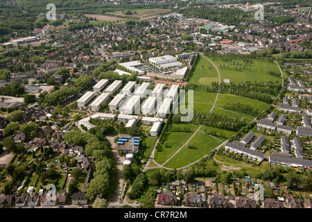 Vista aerea, Prosper III, un ex miniera di carbone, Heinrich-Gutemuth-Strasse area di alloggiamento, scorte di miniera, Bottrop, la zona della Ruhr Foto Stock