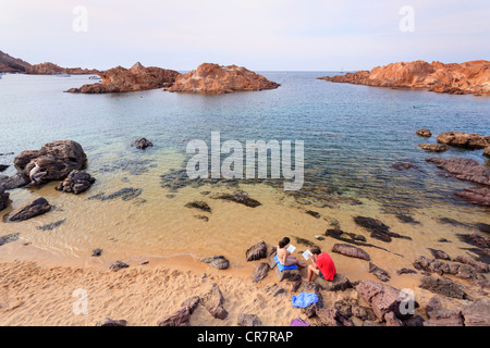 Isole Baleari Spagna, Menorca, Cala Pregonda Foto Stock